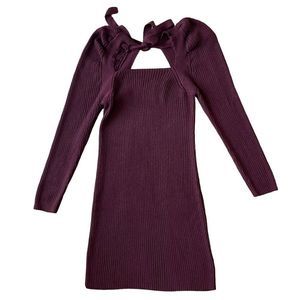 Promesa Burgundy Ribbed Knit Sweater Dress Women’s Size XL